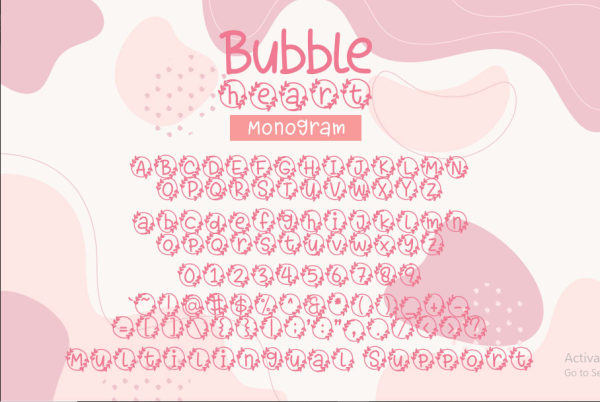 Bubble Heart Monogram Font