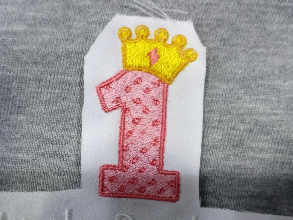 Embroidered Number1 applique Crown