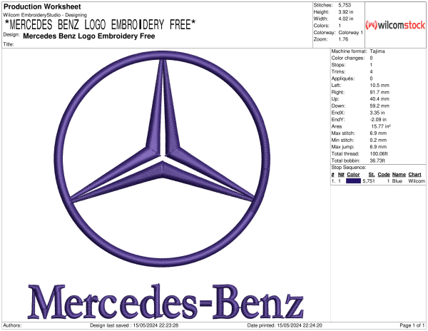 Mercedes Benz Logo Embroidery Free