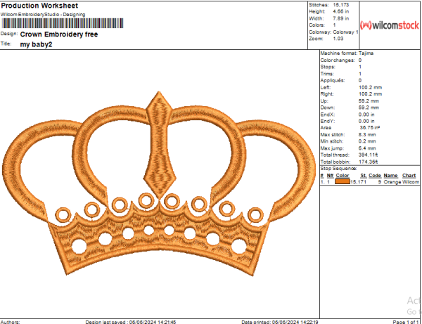 Crown Embroidery free
