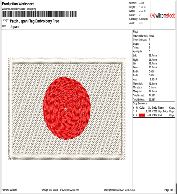 Patch Japan Flag Embroidery Free