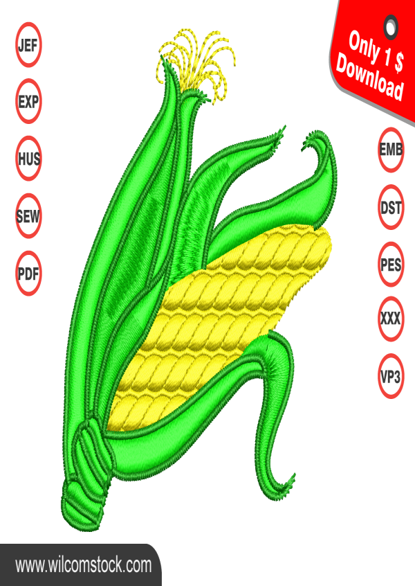 Corn Embroidery Design