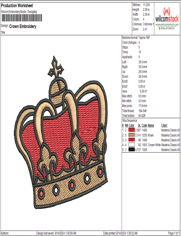 Crown Embroidery