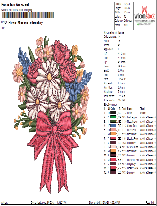 Flower Machine embroidery