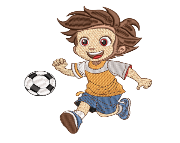 Kids Football Player  Embroidery