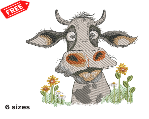 Funny Cow Embroidery free
