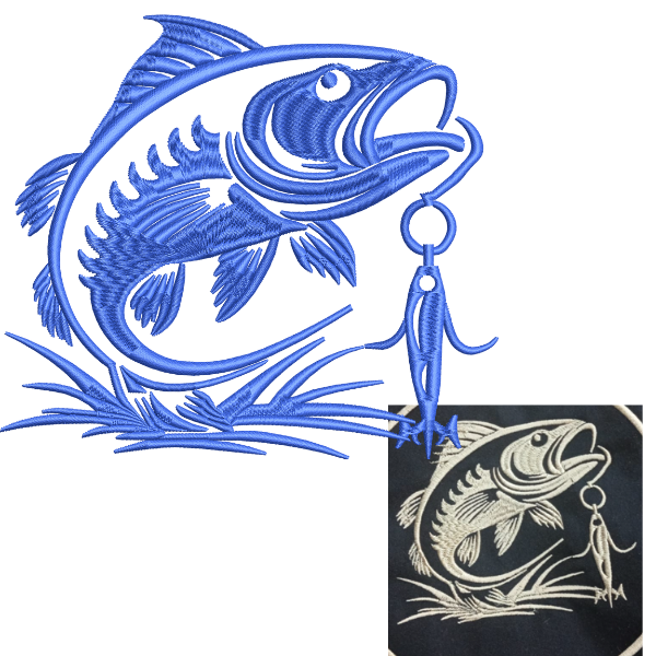 Fishing Logo Embroidery EMB