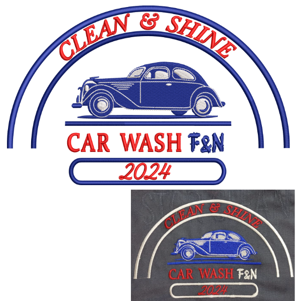 Car Wash Clean And Shine  Embroidery