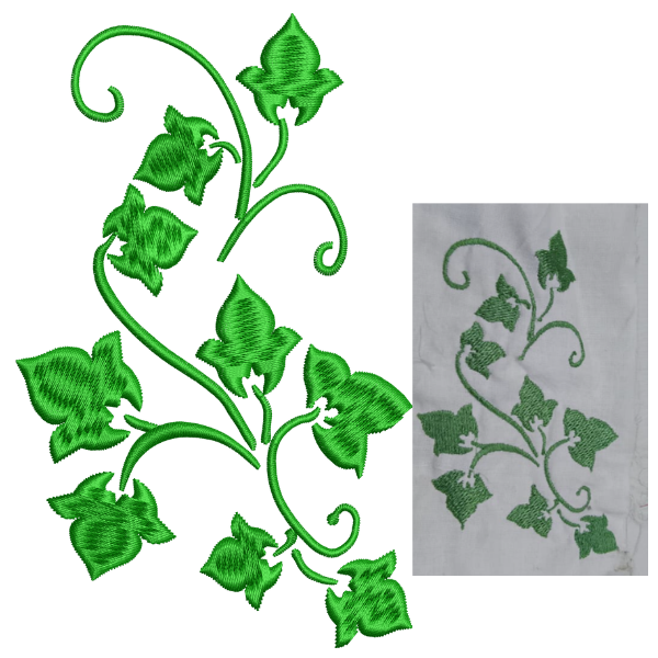 Ivy twig Embroidery Design Free