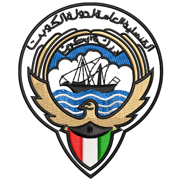 kuwait state emblem embroidery design