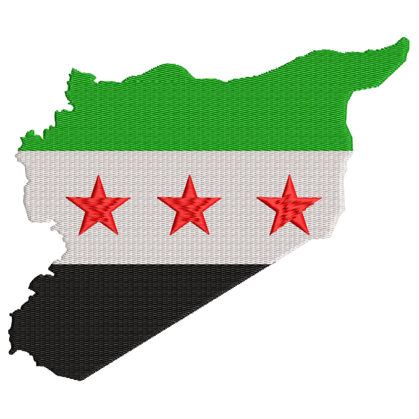 Map of Syria with Flag Embroidery