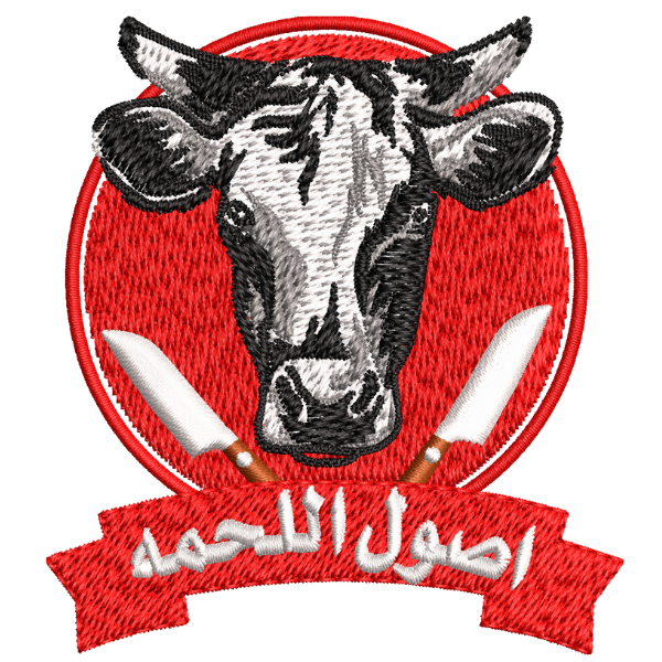 cow head embroidery design
