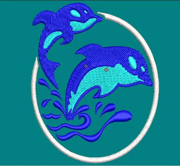Dolphin Jumping  Embroidery Design