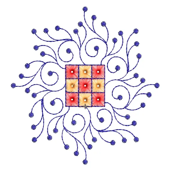 EMB Design of Colorful Mandala