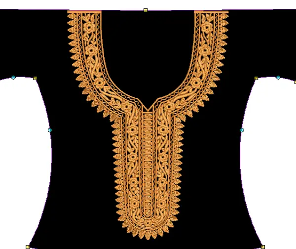New neck for embroidery design