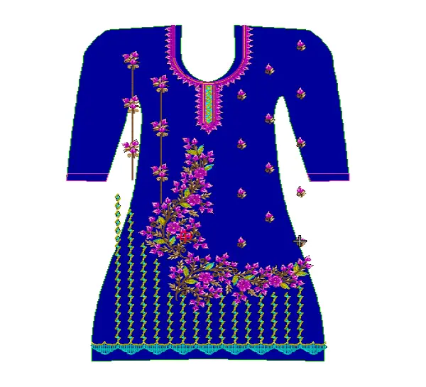 Modern dress embroidery for ladies