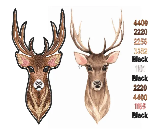Free premium deer embroidery