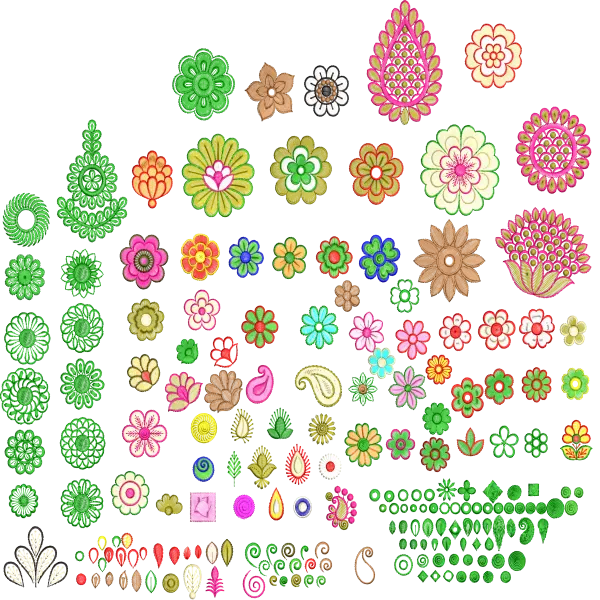 Embroidery Elements Set Collection