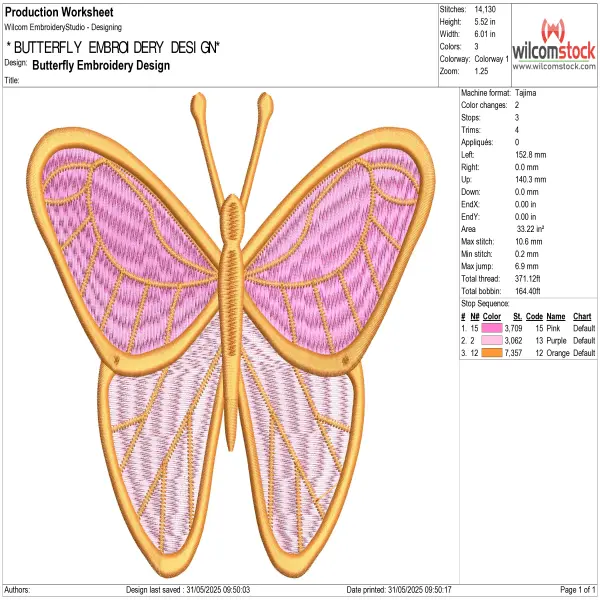 Butterfly Embroidery Design