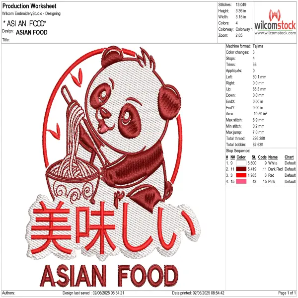 Cute Panda Noodle Mascot Logo