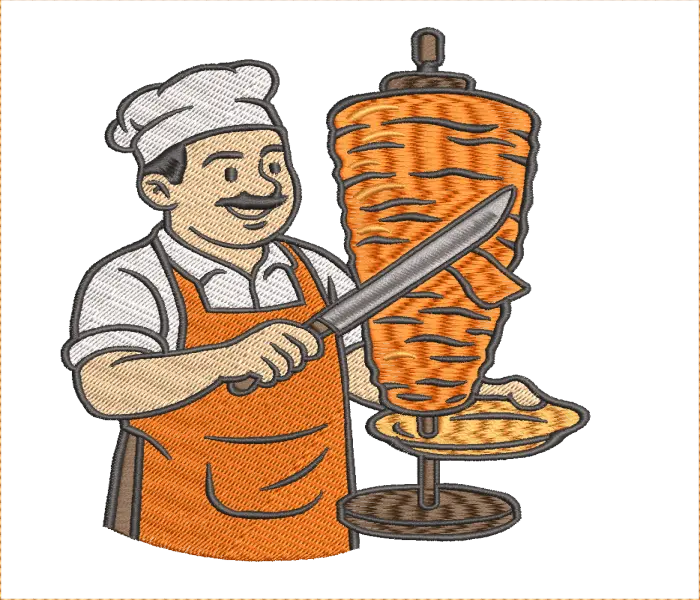 fast food street chef kebab embroidery