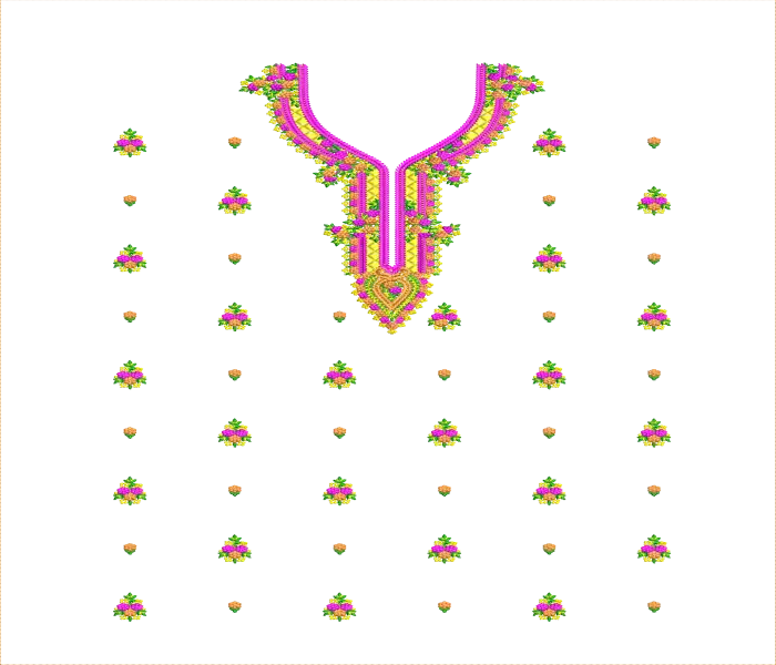 Free Full Dress Embroidery Customize Template Design EMB Instant Download